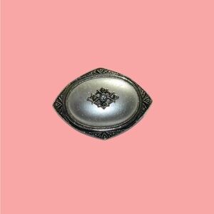 Vintage 1980 Avon Victorian Revival Marcasite Faux Pearl Brooch ~ Pendant